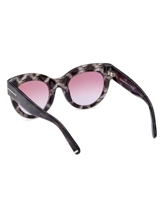 Tom Ford Marbled Gray Cat-Eye Sunglasses with Pink Gradient Lenses main image 12
